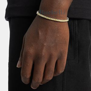 Wholesale 3mm 925 Sterling <b>Silver</b> Tennis <b>Bracelet</b> <b>for</b> <b>Men</b> White Gold Plating & Moissanite Elegant & Stylish Jewelry Gift Idea - Product Image 2