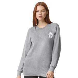 Camiseta básica de algodón de manga larga para mujer, cuello redondo, tela suave informal, cómoda para uso diario - Product Image 1