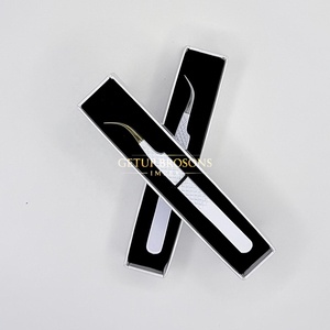 Cils en fibre courbés à dents lisses, anti-magnétiques, anti-statiques, en acier inoxydable, design diamanté, poudre blanche, 10 mm - Product Image 3