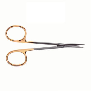 Ciseaux professionnels Iris Super Cut lame incurvée pointe pointue demi or allemand acier inoxydable ciseaux chirurgicaux Iris - Product Image 5