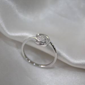 Starlight Dainty Zirconia Bague minimaliste en argent sterling 925 faite à la main Bijoux fins pour la fête d'anniversaire de mariage pour - Product Image 4