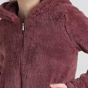 Chaqueta polar Sherpa Premium para mujer, estilo estampado transpirable con forro de nailon cálido y bolsillo, venta directa de fábrica - Product Image 6