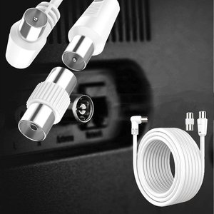 * Presa * cavo coassiale Antenna TV con connettore ad angolo retto maschio a maschio adattatore femmina incluso 25m - Product Image 3
