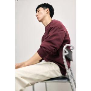 Men Regular Fit Crewneck Pullover Sweatshirt 370gsm Cotton Fleece Lined Elegant Style Custom OEM Private Label Eco-Friendly - Product Image 4