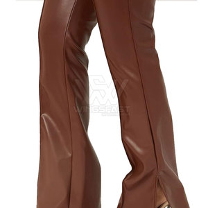 Pantalon en cuir taille moyenne pour femmes, nouveauté hiver, avant plat, style respirant, caractéristique directe Pakistan, prix de gros Offre Spéciale! - Product Image 5
