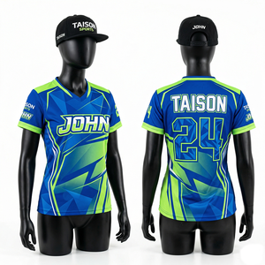 เสื้อแข่งอีสปอร์ตหญิง พรีเมียม 180 GSM ผ้าโพลีเอสเตอร์ผสมสแปนเด็กซ์ ระบายอากาศได้ดี สีม่วง เขียว ทอง ดีไซน์ลายแผง  โลโก้แบบซับลิเมชั่นสั่งทำได้ - Product Image 5
