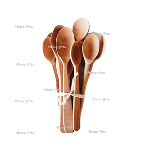 Ensemble de 8 cuillères en bois Ensemble de couverts de qualité exclusive Ensemble de couverts de couleur marron pour la maison et le restaurant - Product Image 5