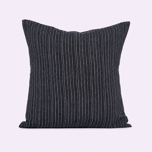 Black Minimalist Woven Square Sofa <b>Cushion</b> <b>Cover</b> 18x18 for Home Living Room Use - Product Image 1