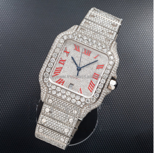นาฬิกาเพชรสีเงินที่ได้รับการรับรอง VVS ได้รับการรับรองนาฬิกาเพชรแบบพรีเมี่ยมสำหรับผู้ชายและผู้หญิงนาฬิกาฮิปฮอป CVD ของขวัญคริสต์มาส - Product Image 3