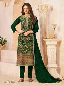 Colección moderna Dola Jacquard Salwar Kameez Dupatta Calidad de exportación India Ropa de fiesta tradicional elegante Proveedor mundial - Product Image 5