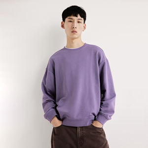 Sweat-shirts en molleton respirant pour hommes, mélange polyester/coton, coupe oversize, tricot uni avec patchs à sequins devant et derrière, super vente - Product Image 1