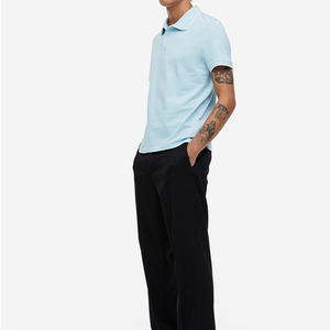 Diseño personalizado de manga corta Inglaterra para camisa para hombres 100% algodón bordado frente sólido Terry tela hecha PK transpirable - Product Image 3