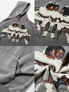 Sudaderas con capucha hechas a medida con logotipo Hombres Mujeres Streetwear Pullover Sudaderas de gran tamaño a granel al por mayor - Product Image 6