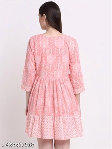 Indian Hand <b>Block</b> Cotton Summer Dress Casual Boho Sleeveless Floral <b>Printed</b> Sweet Style Woven Natural Customizable ODM Supply - Product Image 2