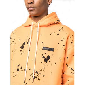 Streetwear personnalisé nouvelle mode Éclaboussures de goutte épaule Logo Patch coton Jersey polaire entièrement imprimé conception à capuche pour hommes - Product Image 6