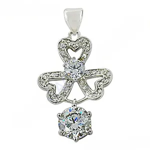 Women's Fashion 925 Silver Cubic Zirconia Pendant 18K Gold Plated Chic Jewelry with Number Pattern Charms - Product Image 2