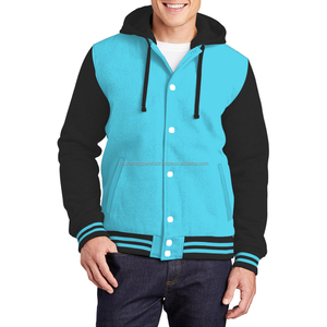 Lightweight Cotton Fleece Varsity <b>Jacket</b> for <b>Men</b> All-Season Casual Streetwear Letterman Coat - Product Image 1