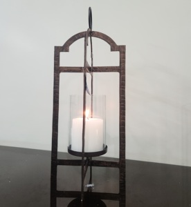 Soporte de pilar de metal alto personalizable y soporte de vela Pantalla de hierro rústico para decoraciones de hogar y fiesta - Product Image 2