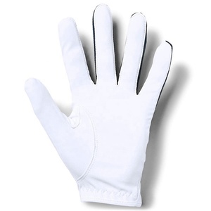 KATBROS INDUSTRY Golf <b>Glove</b> Right Hand White <b>Navy</b> Genuine <b>Leather</b> Breathable Non-Slip Hook Loop Closure Raised Rubber Print - Product Image 2