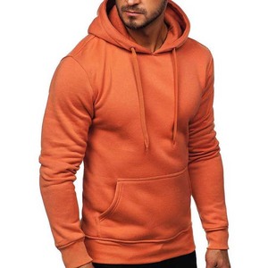 Vente en gros Sweatshirts à capuche unis 100% coton Vêtements pour hommes Logo personnalisé Pullover Basics Sweats à capuche pour hommes avec poches à vendre - Product Image 6