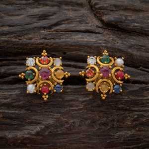 Antique Religious <b>Stud</b> <b>Earrings</b> 153759 Main Stone Zircon <b>Turquoise</b> Moon Shape Bezel Setting Brass Zinc Alloy Rhodium for Party - Product Image 1