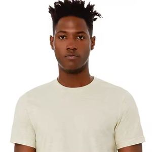 T-shirt unisexe Heather Prism Natural CVC-52% Airlume Cotton, 48% Polyester, 4.2 Oz, Short Sleeve haute qualité mens custom - Product Image 4