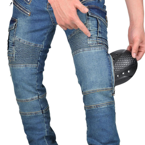 D-Ride Moto Jeans de moto de haute qualité en denim bleu pour motard avec protections amovibles pour les genoux et les hanches, respirant, séchage rapide, toutes saisons - Product Image 4