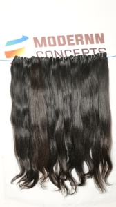 Venta al por mayor de color natural crudo sin procesar cutícula alineada 7*7 cierre mechones rectos virgen indio templo extensiones de cabello humano - Product Image 6