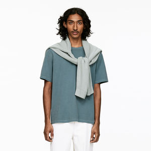 เสื้อยืดกีฬาวินเทจผ้าถัก220กรัมทรงหลวมแบบลำลองพิมพ์ดิจิตอล - Product Image 3