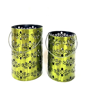 Bougeoirs votifs en métal marocain carré personnalisé décorations uniques pour la maison conception de coupe lanterne imprimée bougie de verre de noël - Product Image 2