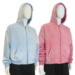 เสื้อฮู้ดดี้แขนยาวทรงโอเวอร์ไซส์สำหรับผู้ชาย รุ่นใหม่ สีพื้น ผ้าฟลีซ 100% ผ้าฝ้าย - Product Image 4