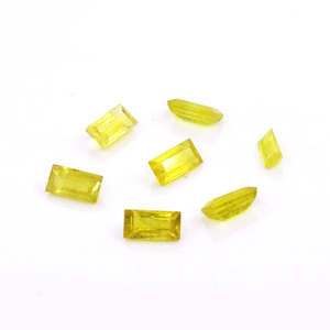 Zafiros Amarillos Naturales de Bangkok, Corte Baguette, Corte Esmeralda, Corte Ovalado, Gemas Calibradas de Lujo, 2x4mm y 2.5x5mm, Altura 8mm - Product Image 1