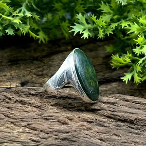 แหวนพลอยโอนิกซ์สีเขียวธรรมชาติ925เงินสเตอร์ลิงออกแบบด้วยมือปรับแต่งเครื่องประดับแหวนพลอยเทียมเวอร์มีลขายส่งจำนวนมาก - Product Image 5