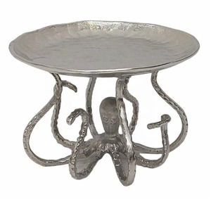 High Quality Aluminium <b>Octopus</b> Serving Bowl Perfect for Salad Fruits Ideal for Hotel Restaurant Table Decor at Affordable Price - Product Image 2