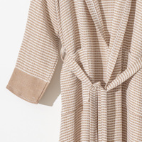 Albornoz de algodón unisex, tejido de lino ligero, transpirable, secado rápido, sólido, primavera, verano, todo el año, ropa de dormir de pavo, salón