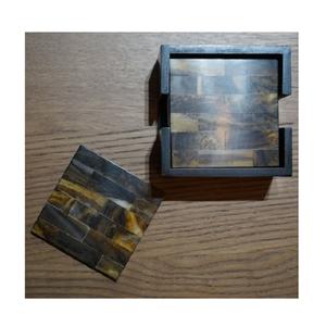 India Factory Price Buffalo Horn coaster for Home Restaurant Coasters Set With Holder Natural Horn Colour and at Best <b>Polished</b> - Product Image 1
