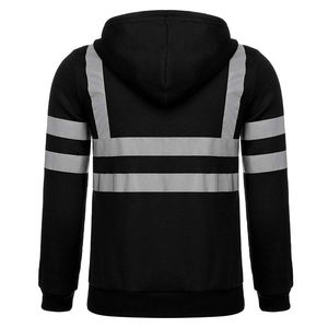 Sudadera con capucha de algodón de alta calidad para hombre, ropa de calle de gran tamaño, sudadera en blanco con logotipo personalizado, ropa de seguridad reflectante más Popular - Product Image 3