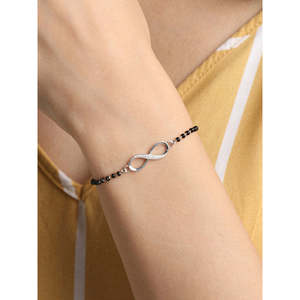NOVAMART Fine 925 Sterling Silver <b>Infinity</b> Hand Mangalsutra <b>Bracelet</b> Fashion Charm for Women Wholesale Export - Product Image 4