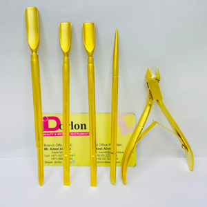 High Quality Matt Gold Plated <b>Nail</b> <b>Cuticle</b> <b>Pusher</b> Custom Logo Manicure Pedicure Tool Beauty <b>Nail</b> Tools - Product Image 1