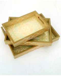 Venta al por mayor de bandejas de madera de tamaño personalizado artesanales accesorios de decoración de cocina con impresión de estilo rústico único - Product Image 6