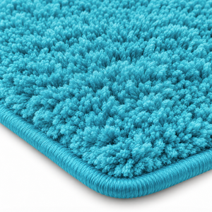 Turquoise Chenille <b>Carpet</b> Tile Plush Floor Mat Square Rug Tile with Power Button for Home Office Bathroom - Product Image 3