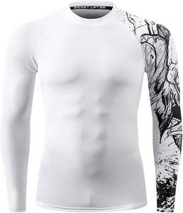 Rashguard de manga larga personalizable para hombre, alta calidad, 50 + UPF, protección solar UV, compresión de secado rápido, camiseta de entrenamiento de gimnasio suave - Product Image 1