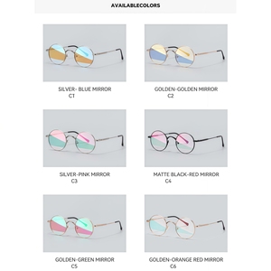 แว่นกันแดดทรงกลมแฟชั่นกรอบโลหะเต็มขอบ  ฟิล์มสีซันเรย์  เลนส์โพลาไรซ์ ป้องกันรังสียูวี 400  โปร่งใส  ระดับไฮเอนด์ - Product Image 5