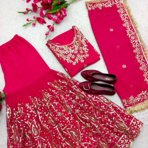 Hermoso Top de Boda-Sarara Con Dupatta - Product Image 1
