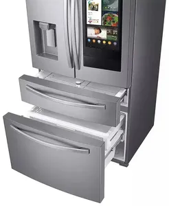 vente flash 21,6 pi³ Réfrigérateur à portes françaises autoportant avec distributeur d'eau et de glace en acier inoxydable résistant aux traces de doigts - Product Image 3