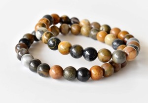 Bracelet en bois pétrifié brun de 8 mm, perles rondes, pierres précieuses naturelles pour la méditation, bijoux de mode, vente en gros - Product Image 5