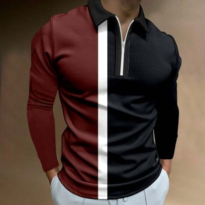 Venta al por mayor America Men's Sporty for Polo Camisetas Tallas grandes 100% Algodón Casual Golf Manga larga Solapa Bordado Color - Product Image 5