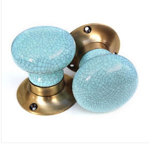 กุญแจล็อกและลูกบิดประตูเซรามิกสีเทอร์ควอยซ์ - Product Image 1