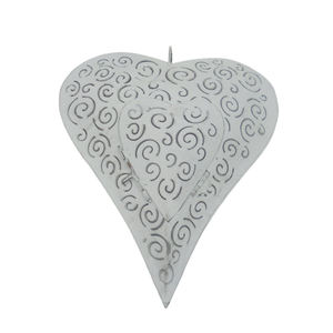 Adorno decorativo de pared de corazón colgante de Metal de hierro de diseño único Color gris para decoración del hogar y Navidad hecho a mano a granel - Product Image 1
