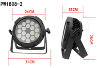 Extérieur DMX 4in1 Étanche RGBW LED Par IP65 Tête Mobile Stage Light UV Faisceau avec 18*8W Cob Aluminium et PVC Corps 3W Puissance